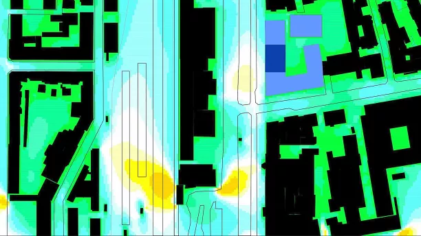 Windkomfortstudien zeigen Orte mit eingeschränkter Aufenthaltsqualität auf