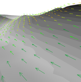 Die bodenahe Strömung wird durch Topographie und Hindernisse (Bebauung, Vegetation) beeinträchtigt. Die Modellierung flächendeckender Windfelder wird für Immissionsprognosen und Stadtklimagutachten eingesetzt.